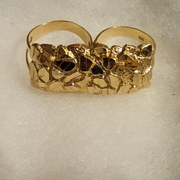 10k gold nugget double ring very nice - Picture 5 of 5